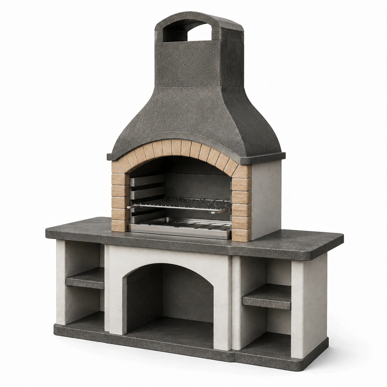 Barbecue in Cemento Rinforzato con Griglia in Acciaio