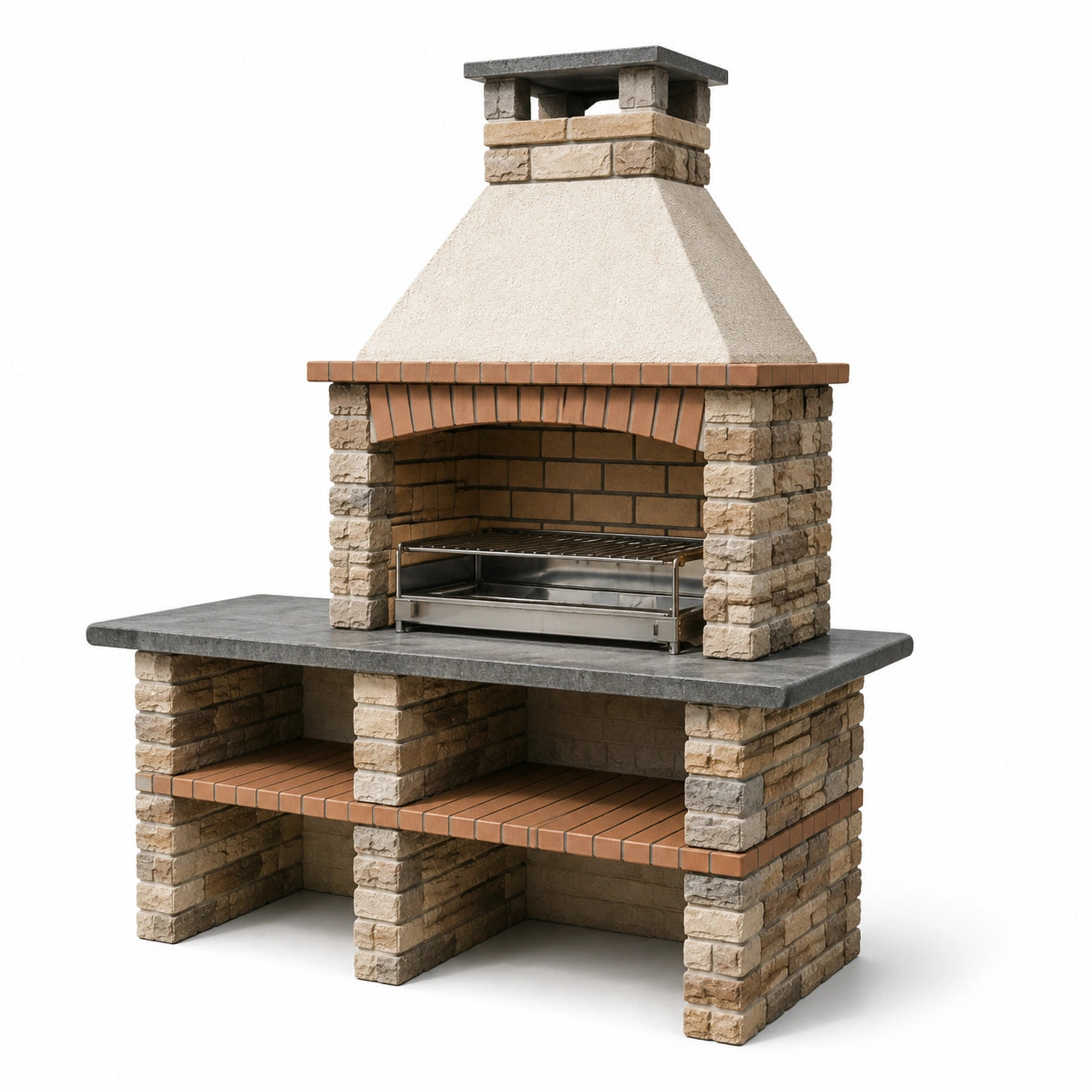 Barbecue in pietra con acciaio inox
