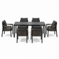 Set da Pranzo in Alluminio e Poliestere con 6 Sedie