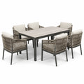 Set tavolo e sedie da giardino in alluminio con corde