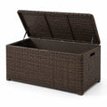 Baule da giardino in rattan sintetico marrone