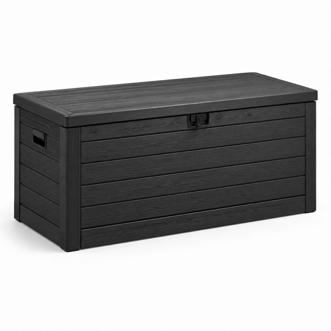Contenitore da esterno in plastica effetto legno nero 120x55x60 cm