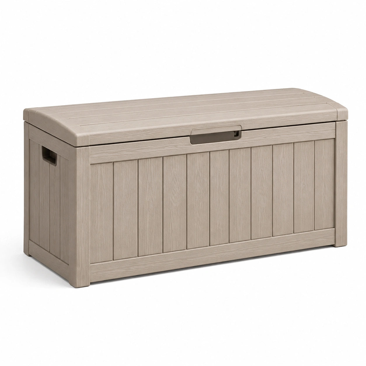 Baule da esterno in plastica grigio 117x45x57 cm