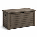 Baule da giardino in resina marrone 120x45x60 cm