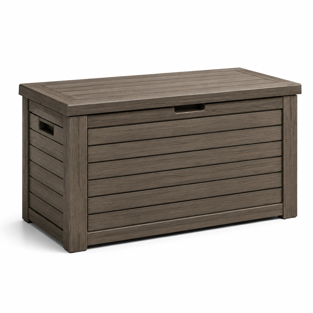 Baule da giardino in resina marrone 120x45x60 cm