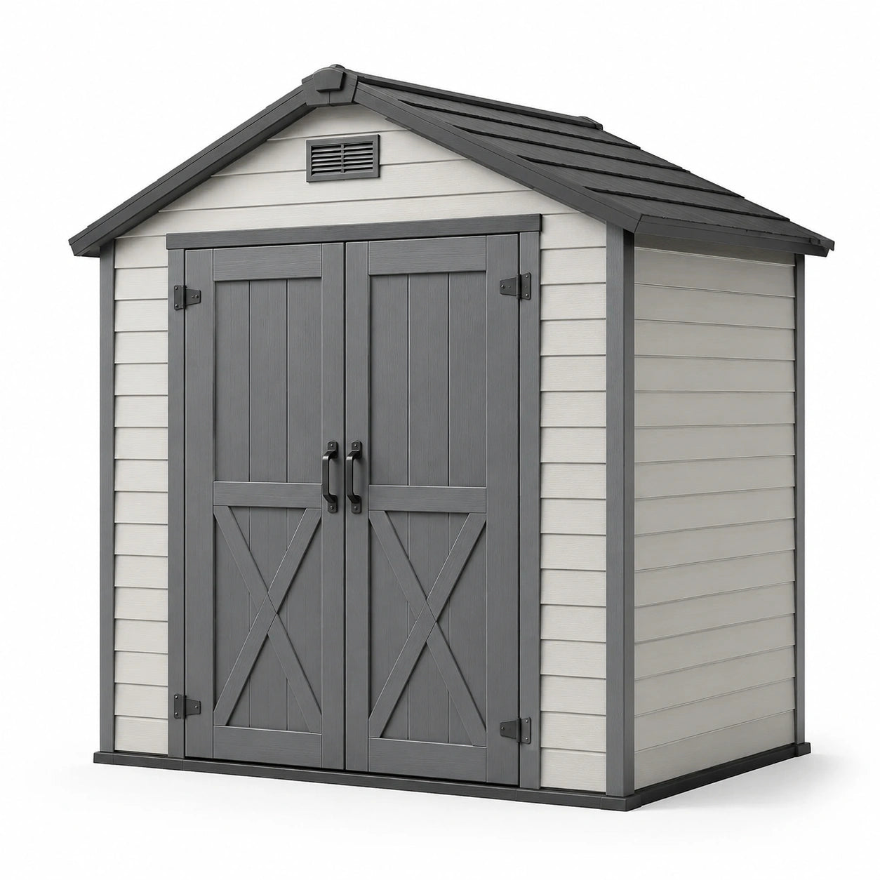 Casetta da giardino in plastica rinforzata grigio e beige
