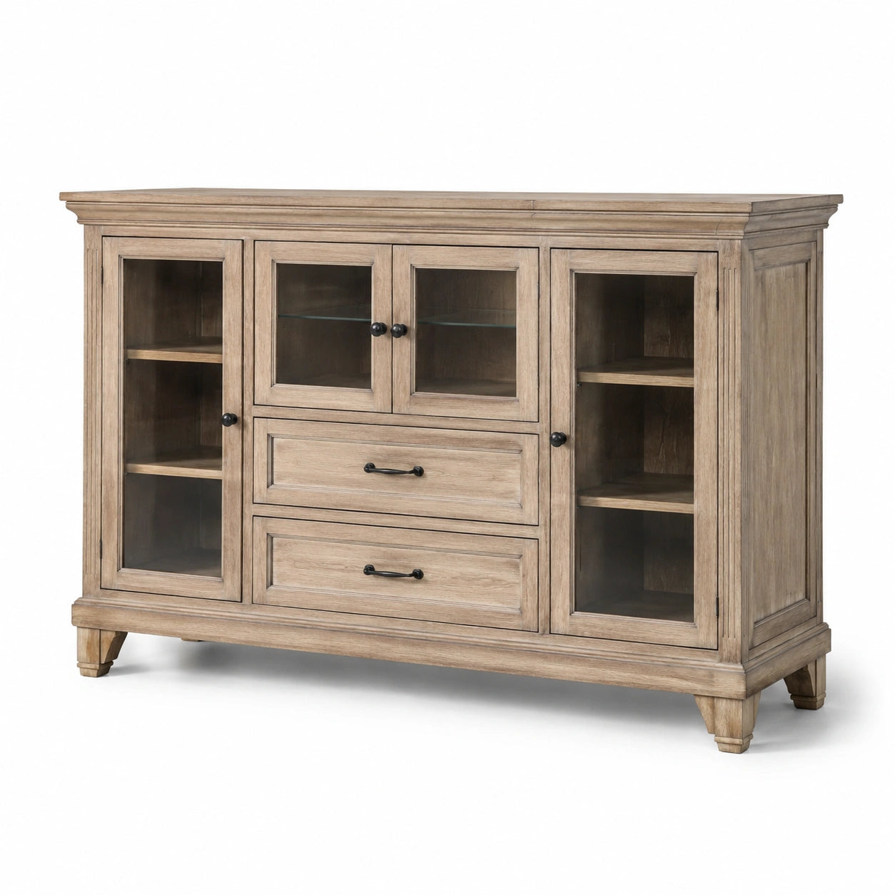 Credenza in Legno con Vetro Temperato