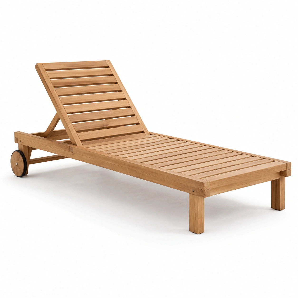 Lettino prendisole in teak con schienale regolabile
