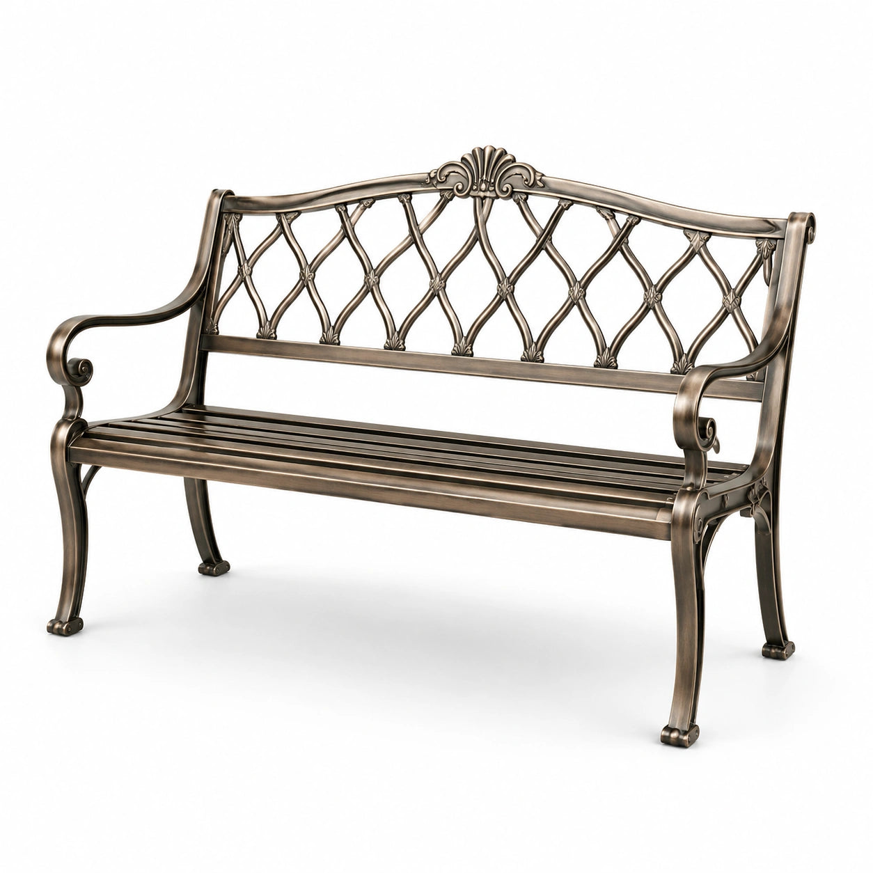 Panchina da giardino in alluminio bronzo 127 cm